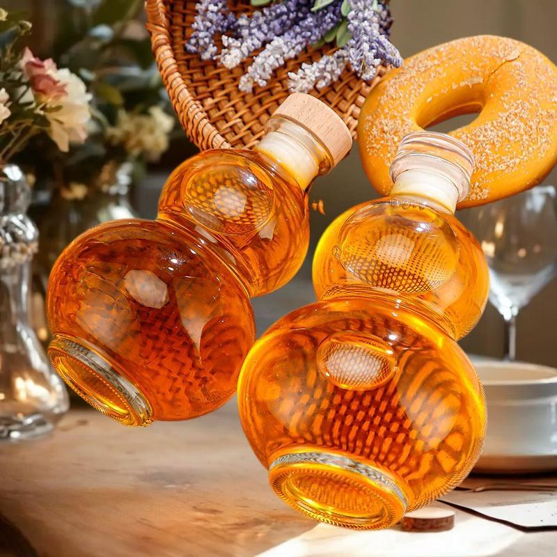 Cold Brew Jar - โปร่งใสรูปมะระขวดไวน์แก้ว Borosilicate สูงแก้วทนความร้อนขวดเปล่าพร้อมฝาปิดขวดชานม Cold Brew