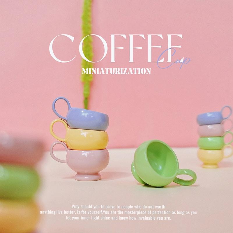 Coffee Tea Cups - แก้วกาแฟจิ๋ว 1 ชิ้น ของตกแต่ง ของเล่นจำลอง โมเดลบ้านตุ๊กตา