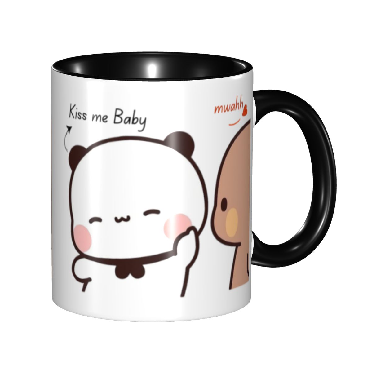 Coffee Tea With Me - แก้วกาแฟคู่รักลายแพนด้าและหมีบราวนี่ แบบ DIY เซรามิก สำหรับใส่ชา นม