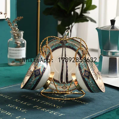 Coffee Tea Cups - ชุดกาแฟหรูหรา b20Luxury Bone China ชุดกาแฟพอร์ซเลนยุโรป 2