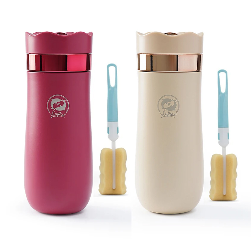 Coffee Tea Press - แก้วกาแฟเก็บความเย็นสำหรับเดินทางชาฝรั่งเศสแบบพกพาที่บีบคุกกี้320มล. พร้อมตัวกรองแบบกดสำหรับกลางแจ้งกาต้มน้ำ