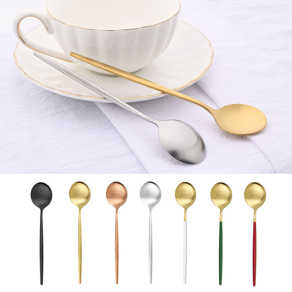 Coffee Tea Sugar Canister Set - 6Pcs Small Matte Spoon Tea Coffee