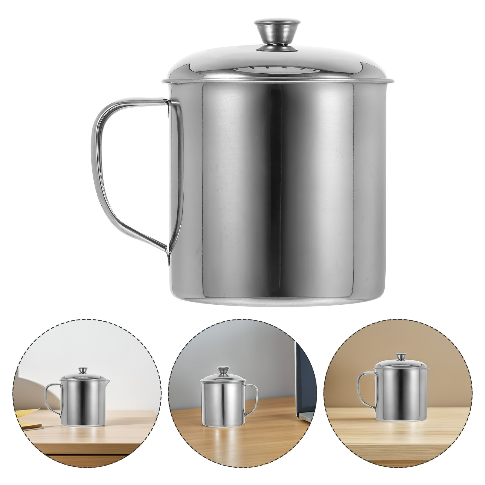 Coffee Tea Cups - แก้วน้ำเด็กสแตนเลสสองชั้น ฉนวนกันความร้อน ใช้ซ้ำได้ สำหรับกาแฟ ชา 350