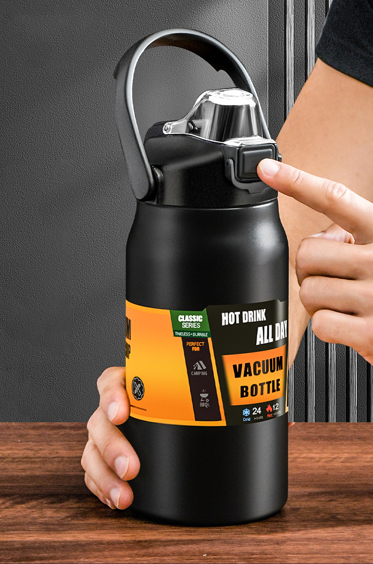 Cold Brew Jar - แบบพกพาพร้อมฟาง 304 สแตนเลสสตีลแก้วความร้อน Tumbler ถ้วยกาแฟกีฬาขวดสูญญากาศขวดน้ําร้อนและเย็น