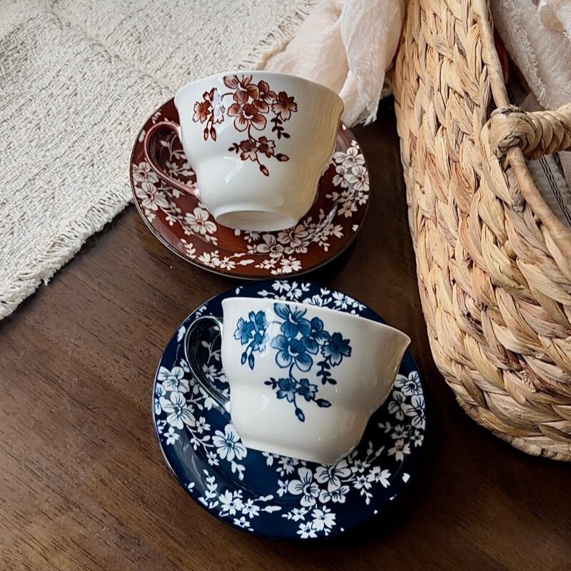 ชุดจานกาแฟวินเทจ 2 ชิ้น ลายดอก - Tea Coffee Set Up บทวิจารณ์และราคา