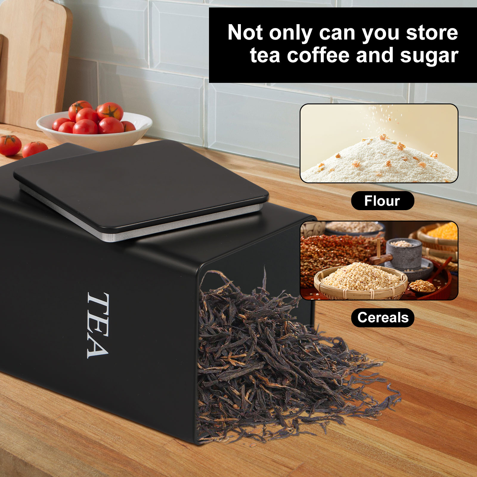 3 ชิ้นกาแฟ Bean ถังเก็บชาน้ําต - Coffee Tea Sugar Canister Set บทวิจารณ์และราคา