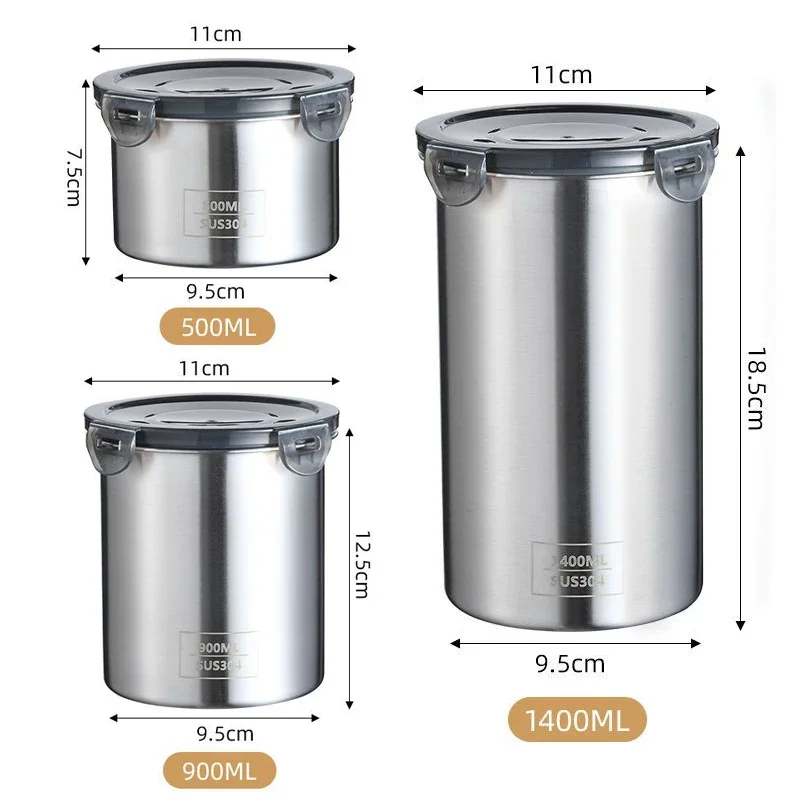 ภาชนะบรรจุอาหารสแตนเลสปิดผนึกถ - Coffee Tea Bean Leaf บทวิจารณ์และราคา