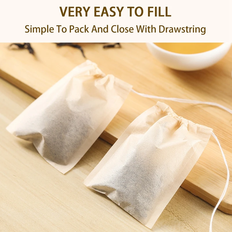 100 ชิ้น Teabags พร้อมสายรัดกร - Coffee Tea Bean Leaf บทวิจารณ์และราคา