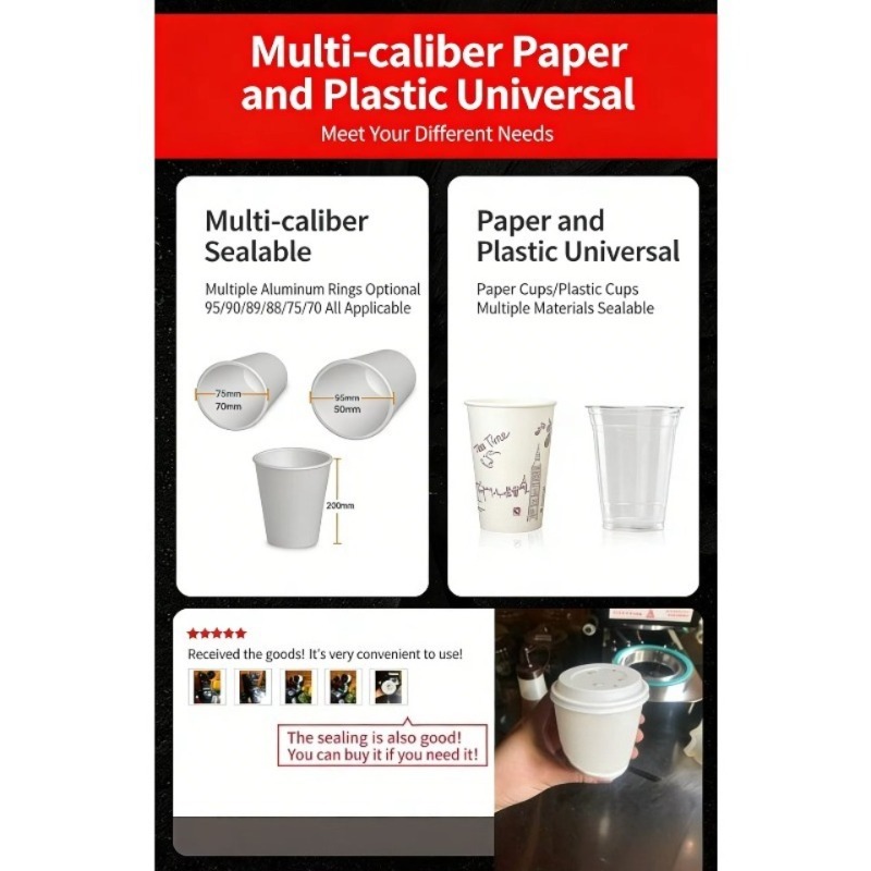 เครื่องซีลฝาพลาสติกอัตโนมัติเช - Coffee Tea Cups บทวิจารณ์และราคา