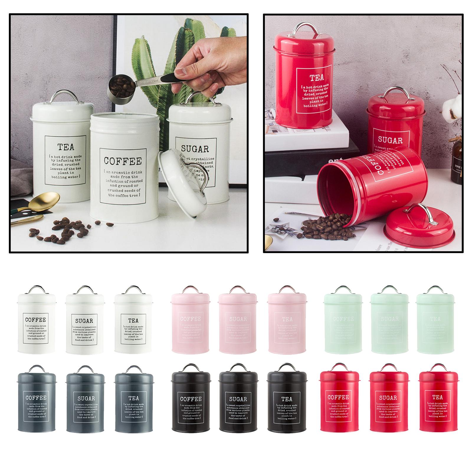 ชุดกระปุกเก็บของในครัวแบบปิดสน - Coffee Tea Sugar Canister Set บทวิจารณ์และราคา
