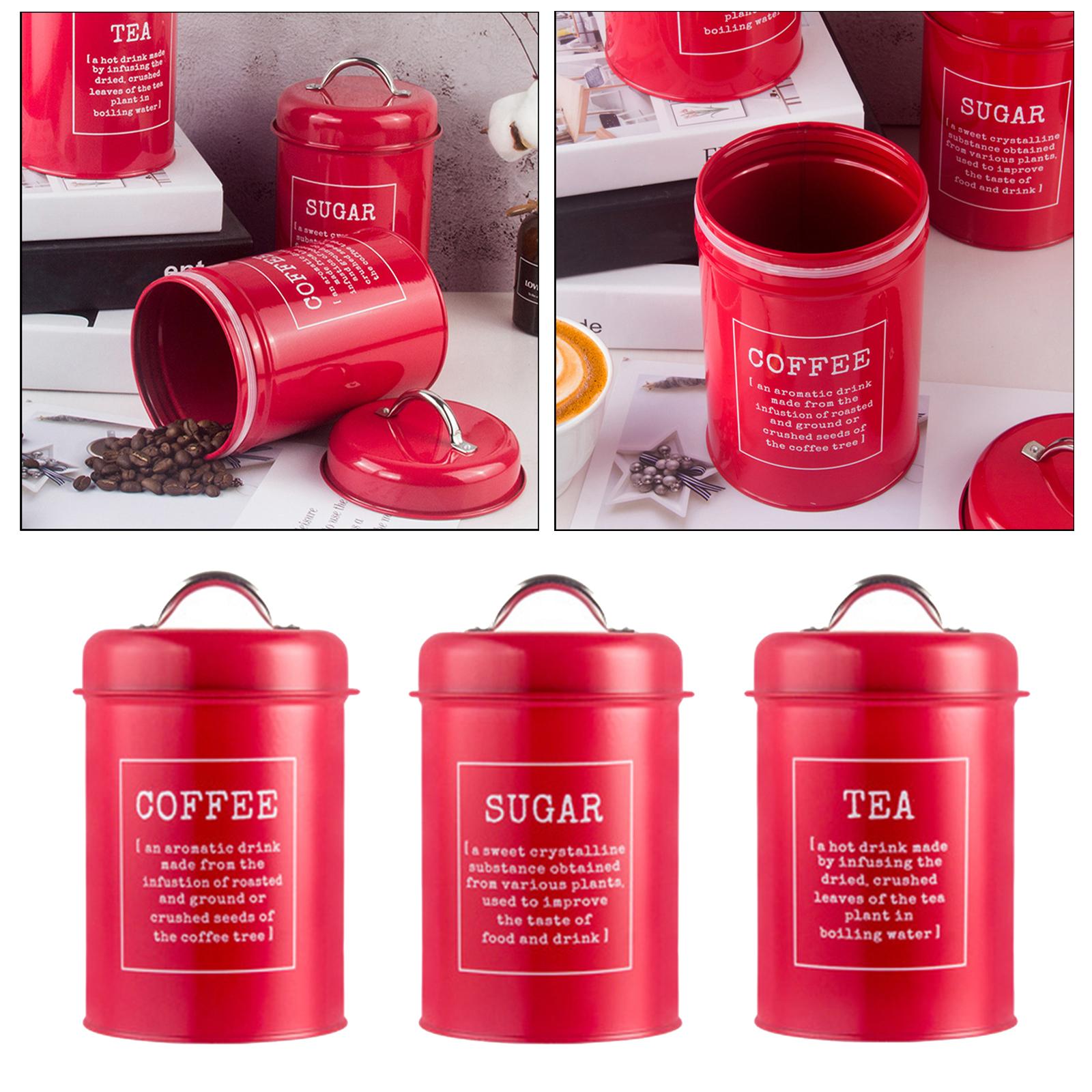 ชุดกระปุกเก็บของในครัวแบบปิดสน - Coffee Tea Sugar Canister Set บทวิจารณ์และราคา