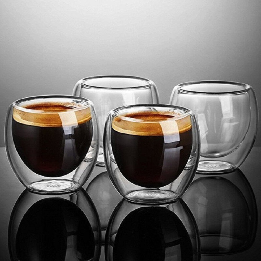 แก้วกาแฟผนังคู่แก้วแก้วผนังคู่ - Coffee Tea Set Up บทวิจารณ์และราคา