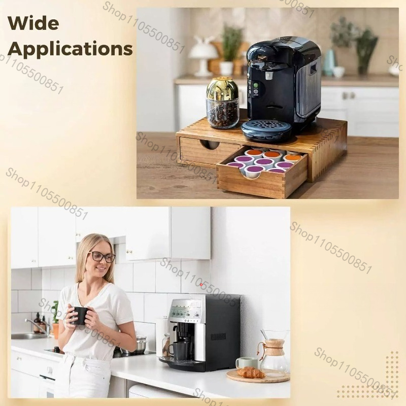 กล่องเก็บกาแฟแบบลิ้นชักไม้ กล่ - Tea Coffee Set Up บทวิจารณ์และราคา