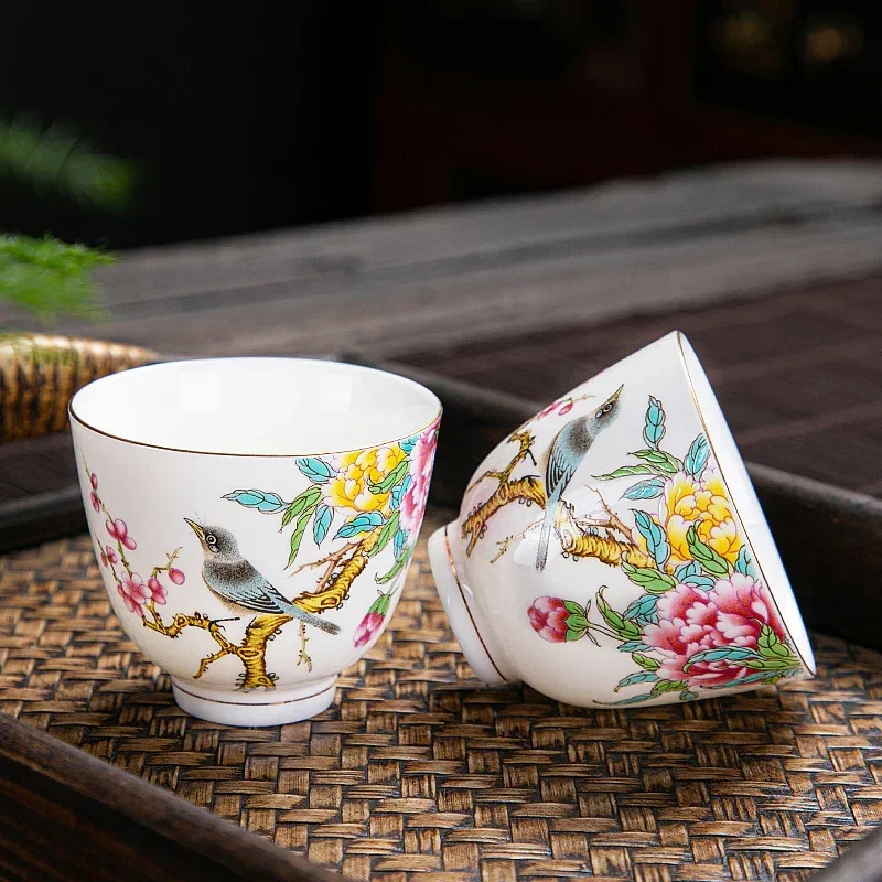 1 PC เซรามิคจีน Teacup มือวาดด - Coffee Tea Set Up บทวิจารณ์และราคา