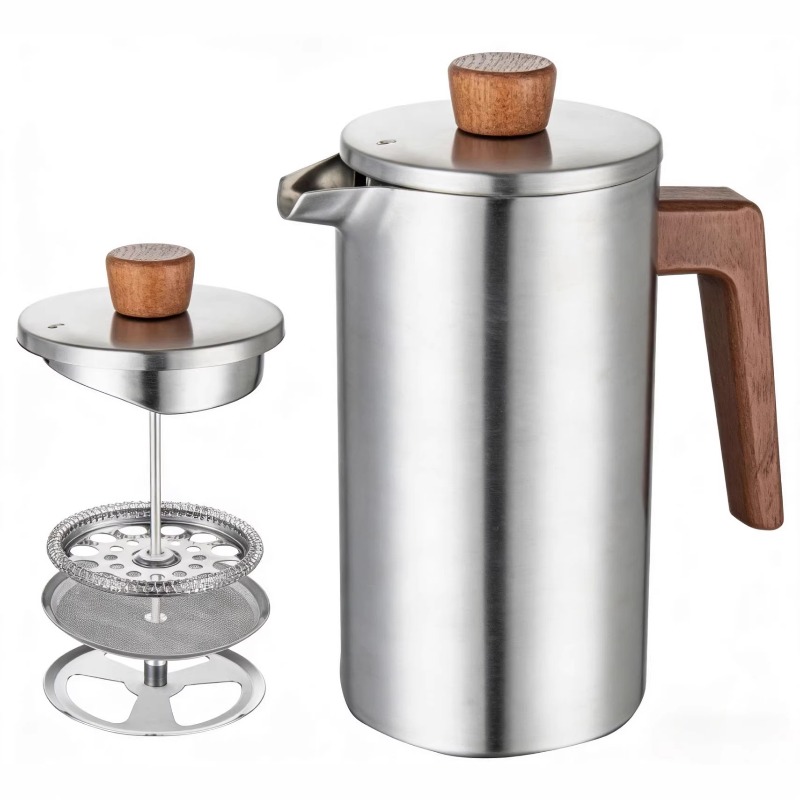 หม้อเฟรนช์เพรสสแตนเลส JUSTINLA - Coffee Tea Press บทวิจารณ์และราคา