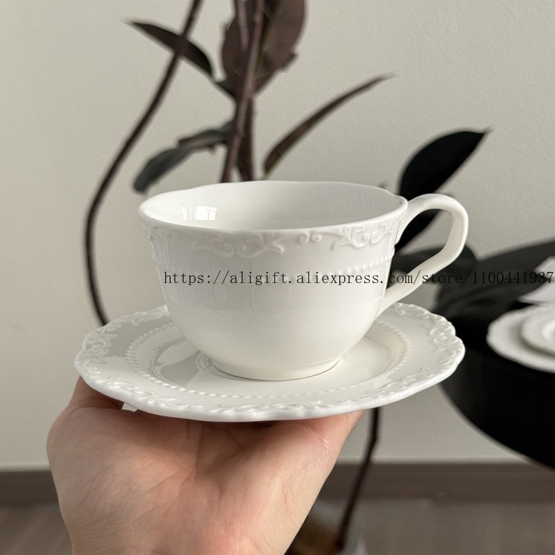 ฝรั่งเศสหรูหรานูนดอกไม้ถ้วยกาแ - Coffee Tea Set Up บทวิจารณ์และราคา