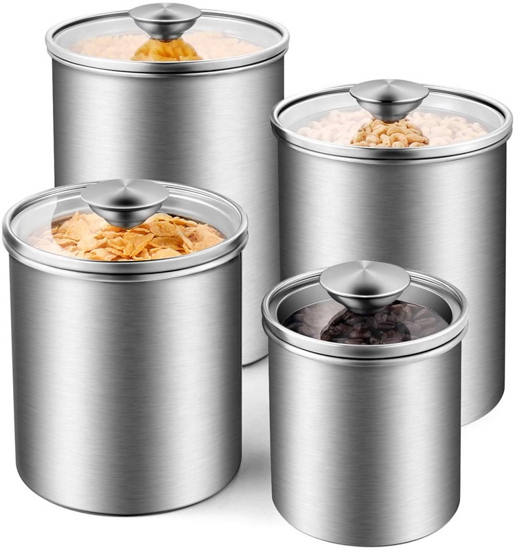 ชุดกระป๋องเก็บอาหารสแตนเลสสำหร - Coffee Tea Sugar Canister Set บทวิจารณ์และราคา