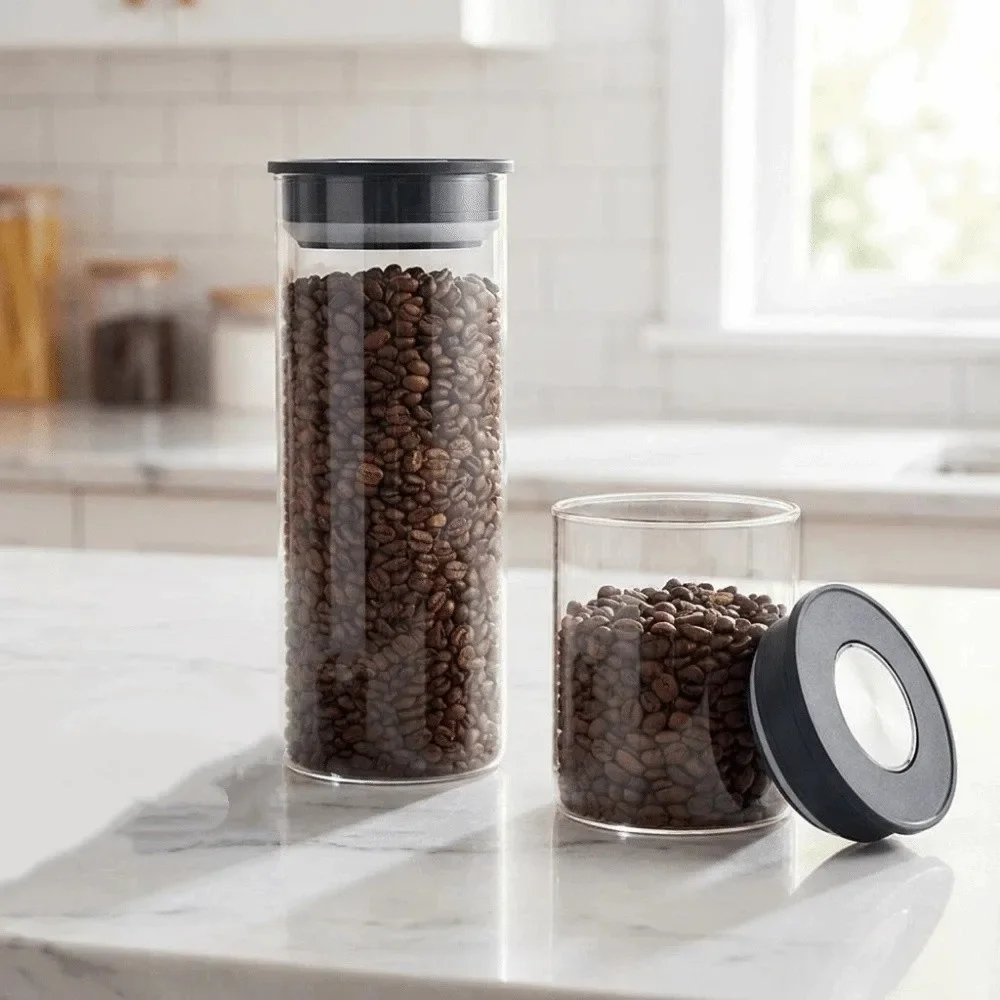 ถังแก้วสุญญากาศแบบใส ขวดเก็บเม - Coffee Tea Press บทวิจารณ์และราคา