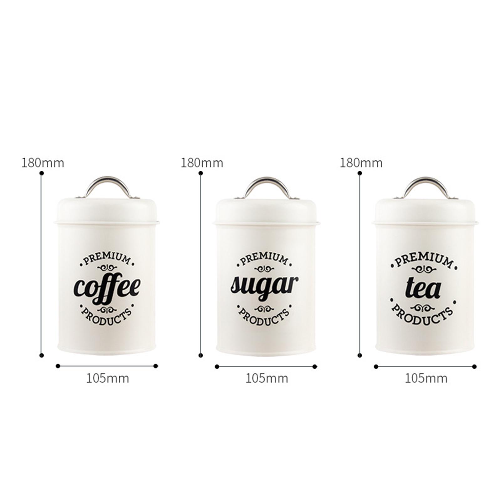 ชุดกระป๋องโลหะสำหรับเก็บอาหาร  - Coffee Tea Sugar Canister Set บทวิจารณ์และราคา