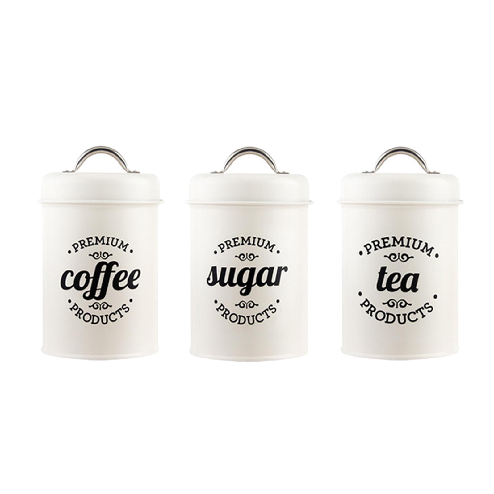 ชุดกระป๋องโลหะสำหรับเก็บอาหาร  - Coffee Tea Sugar Canister Set บทวิจารณ์และราคา