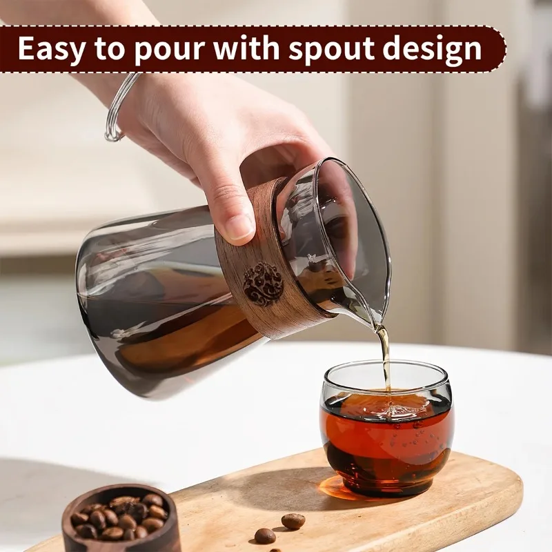 17oz/500ml กาแฟหม้อ Carafe ไม้ - Cold Brew Jar บทวิจารณ์และราคา